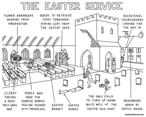 cartoon church easter
